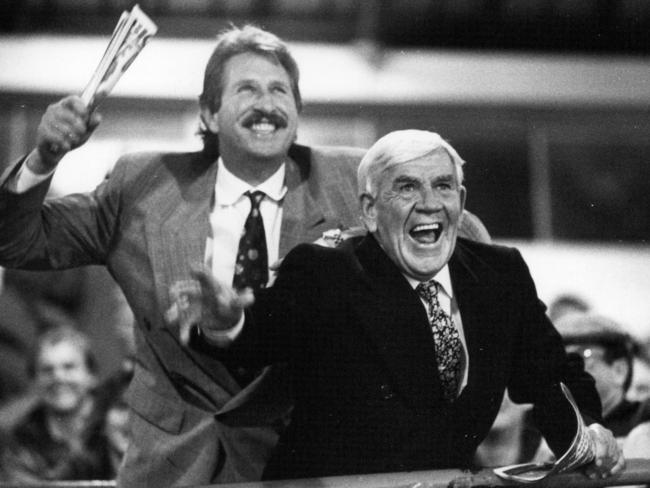 A couple of legends. Max Walker and Lou Richards pioneered sport on TV in Australia.