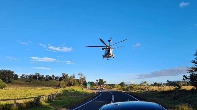 A rescue chopper took both patients to hospital following the crash on Tuesday afternoon.