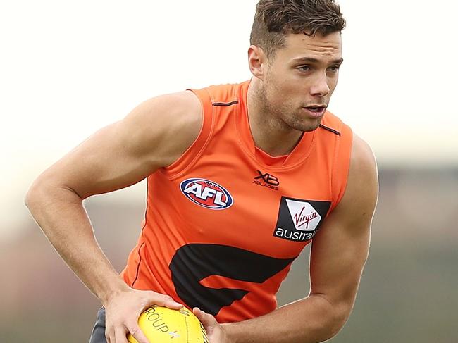 SYDNEY, AUSTRALIA - AUGUST 31:  Josh Kelly of the Giants in action during a Greater Western Sydney Giants AFL training session at the WestConnex Centre on August 31, 2018 in Sydney, Australia.  (Photo by Mark Metcalfe/Getty Images)