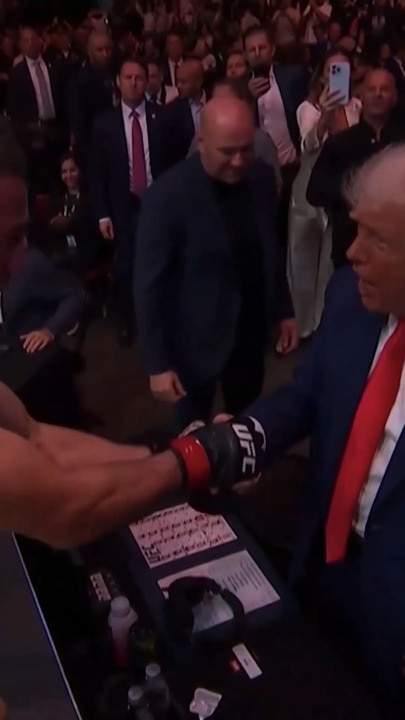 Merab celebrates title defence with Trump