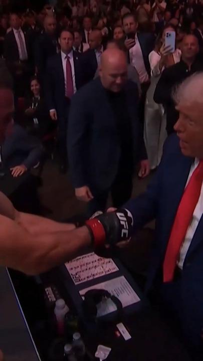 Merab celebrates title defence with Trump