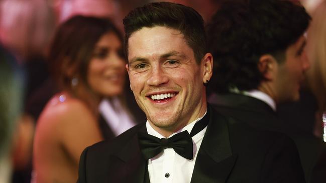 MELBOURNE, AUSTRALIA - SEPTEMBER 18: Jack Crisp of the Magpies reacts during the 2022 Brownlow Medal at Crown Entertainment Complex on September 18, 2022 in Melbourne, Australia. (Photo by Daniel Pockett/AFL Photos/via Getty Images)