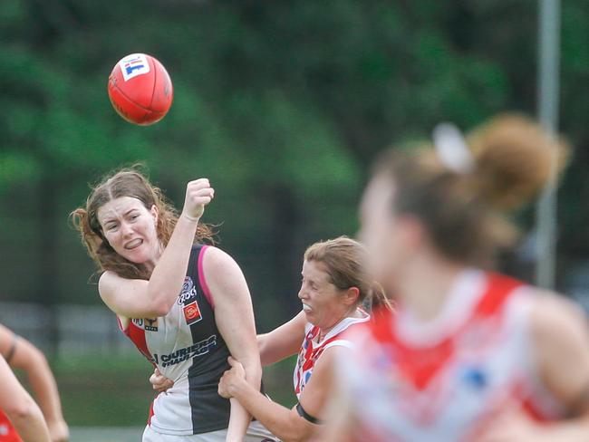 Grace Mulvahill  in the NTFL Women's Premier League Round 10 game,  Waratah v Southern Districts at Gardens Oval.Picture GLENN CAMPBELL