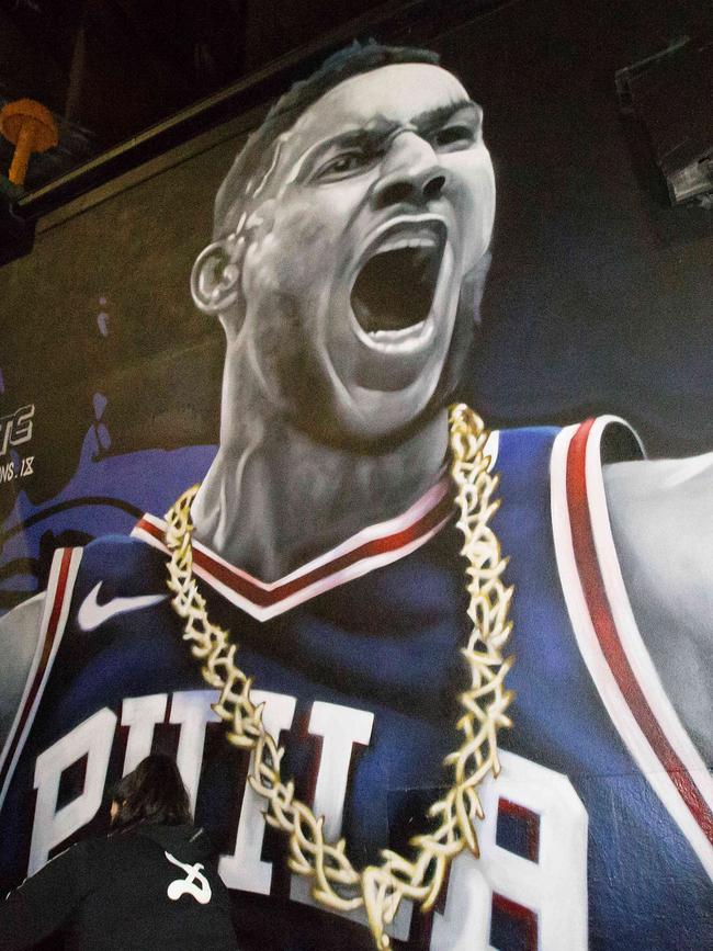 A mural of the hometown basketball hero at the Culture Kings store. Picture: Mark Stewart