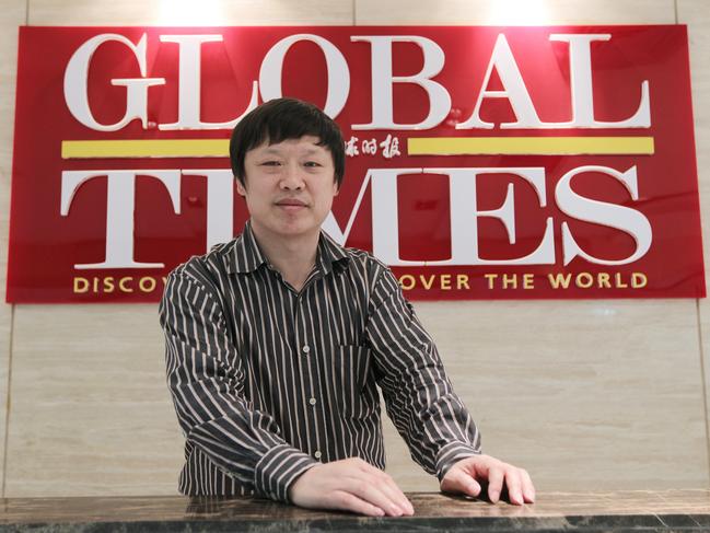 Hu Xijin, chief editor of Global Times poses for a photo in Beijing on April 20, 2011. 20APR11 Photo by Simon Song (Photo by Simon Song/South China Morning Post via Getty Images)