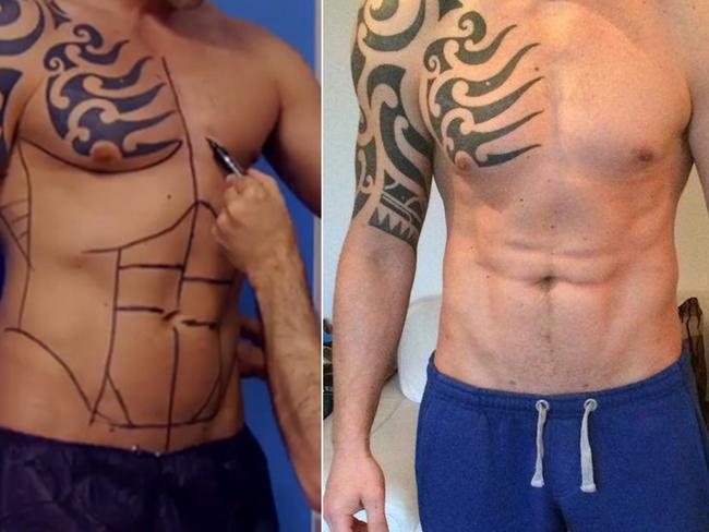 Lee Coupland, from Leeds, was going to the gym seven times a week in a bid for sculpted abs. But he took his body obsession one step further with a painful op called abdominal etching. Picture: BBC