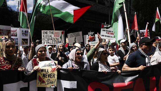 A pro-Palestine rally and march starting in Hyde Park and Marching through the streets of Sydney CBD. NCA NewsWire/ Dylan Robinson