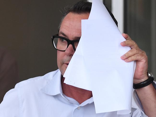 Richard Marlborough is seen leaving the police watch house in Brisbane. Picture: AAP