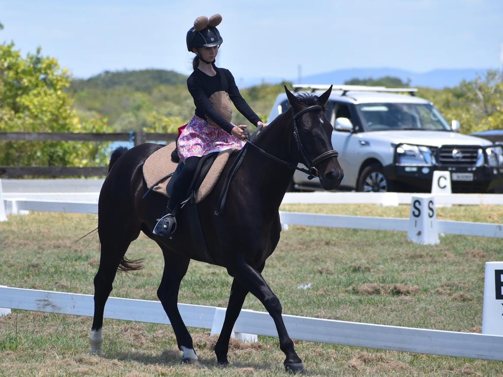 Caitlyn Adlington from Goldilocks and the Three Bears competing at Mackay North Pony Club's dressage teams competition, November 6, 2021. Picture: Matthew Forrest