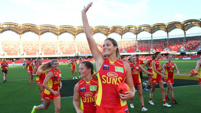 Lauren Bella of the Suns. Picture: Chris Hyde/AFL Photos/Getty Images