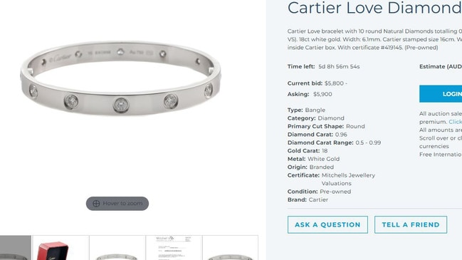 AFP Operation Elbrus Tax Fraud Luxury Assets Forfeited to the Commonwealth &amp; other vendors. Cartier Love Diamond Braclet