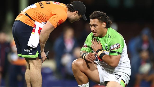 The double chance looks like a long shot for the Raiders, who may have to be without Josh Papalii. Picture: Cameron Spencer/Getty Images