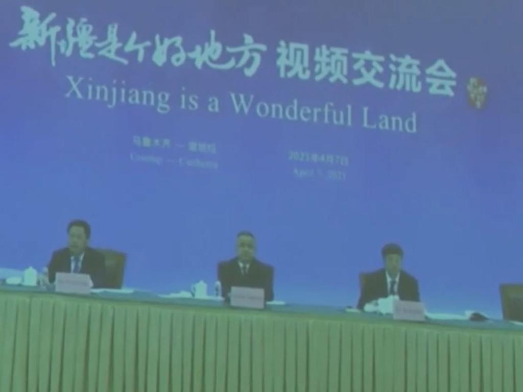 Australian journalists were shown propaganda videos denying human rights abuses in Xinjiang.