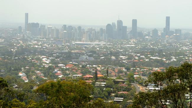 The view from Mt Gravatt Lookout. The Jagara name for Mt Gravatt is Kagarr Mobul, the place of the porcupine dreaming story. 