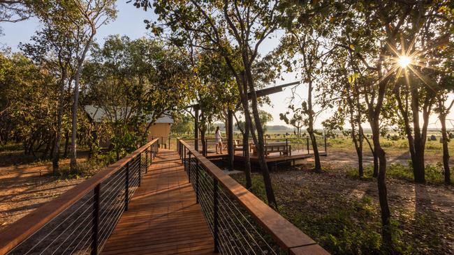 The boardwalk leading to Jabiru Retreat. Picture: Hels Orr