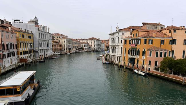 Venice is one of the areas in lockdown as Italy takes drastic measures to contain the virus. Picture: AFP.