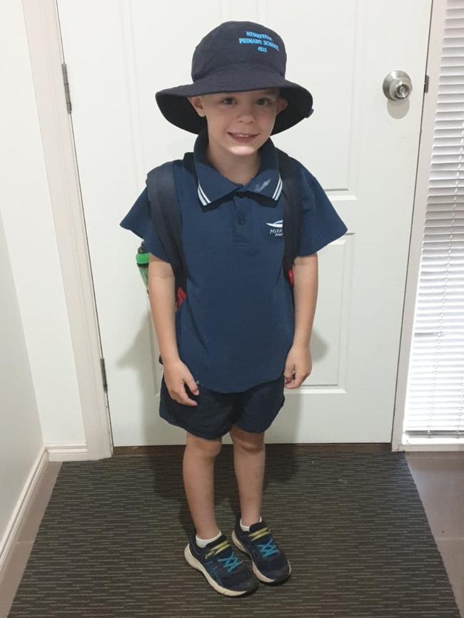 Cooper on his first day of grade two. Picture: Supplied