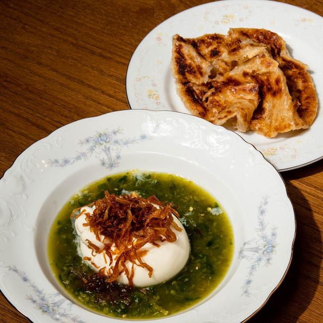 Burrata and green nahm jim at Kiin restaurant, Adelaide. Picture Jack Fenby Picture: Supplied