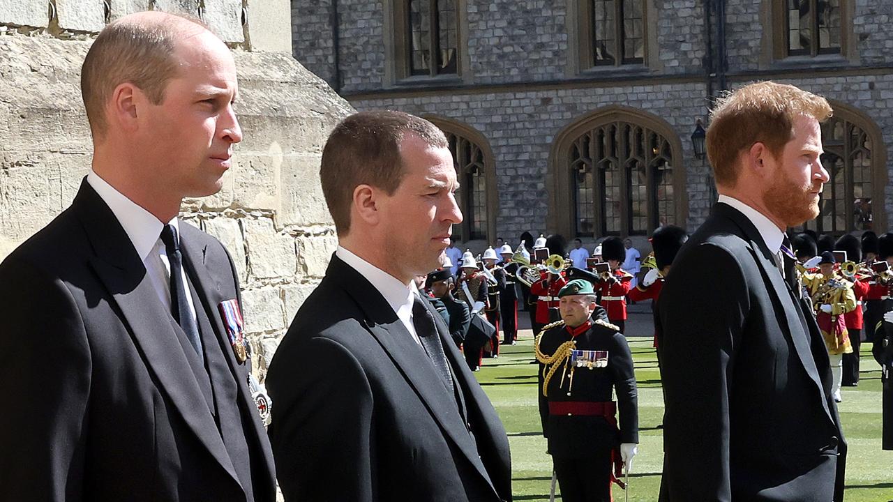 There was noticeable tension between Prince William and Harry during Prince Philip’s funeral. Picture: Chris Jackson/WPA Pool/Getty Images.