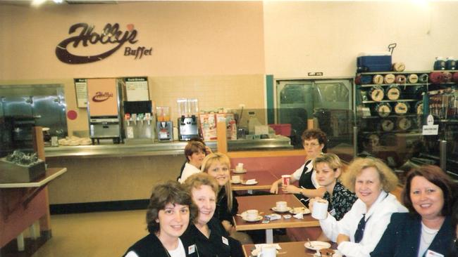 Kmart Blacktown staff enjoy a meal at Holly’s Cafe, which closed in the early 2000s. Picture: Supplied