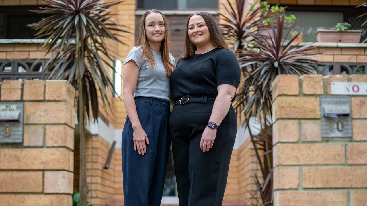 Sarah Danskin with her roommate Annika Debono. Sarah purchased a property this year and is rentvesting. Picture Thomas Lisson