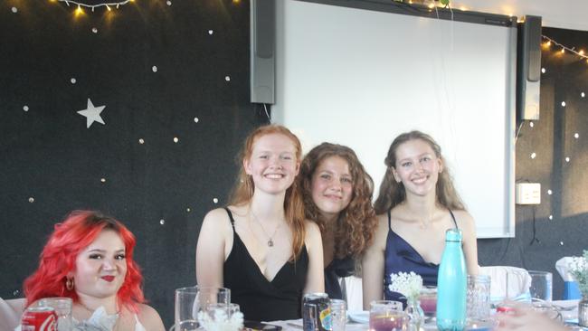 Nimbin Central Year 12 Formal 2021 L-R: Beth Cooper-Wares, Izabella Demkin-French, Kiani Tribolet, and Bonnie Whitney.