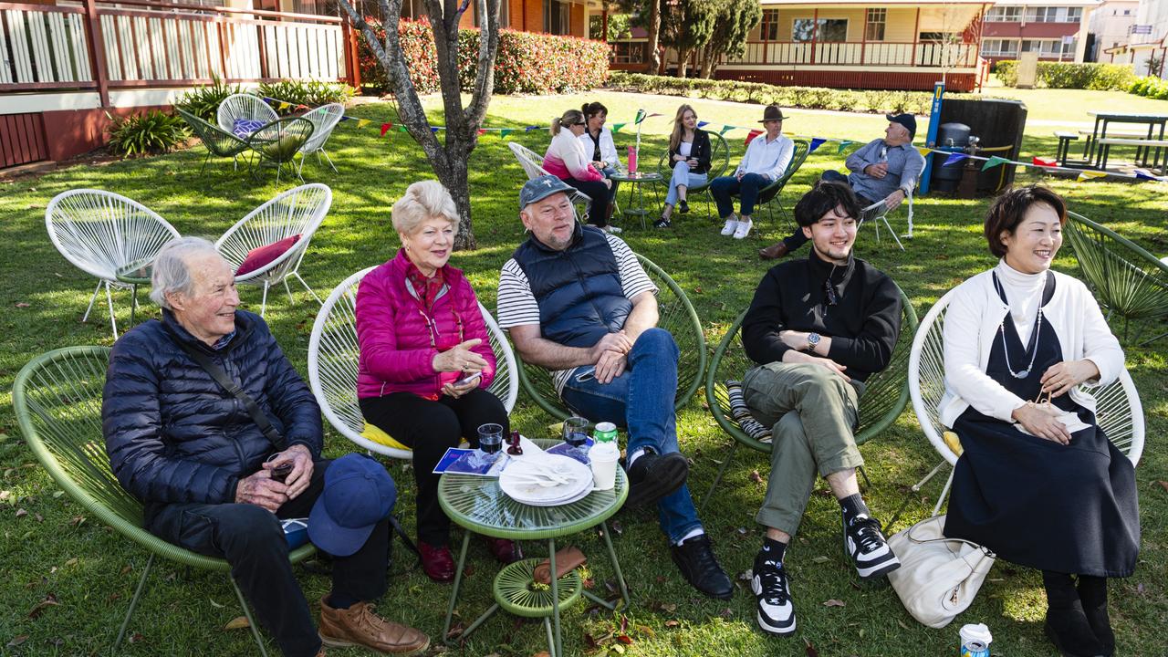 Enjoying Glennie Jazz Fest are (from left) Stewart, Maureen, Alastair, Sean and Mitsuko Bain in the grounds of the school, Sunday, August 18, 2024. Picture: Kevin Farmer