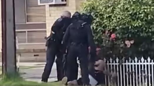 Two men were arrested and charged with drug trafficking after police raided a Tea Tree Gully home on Thursday. Picture: 7NEWS