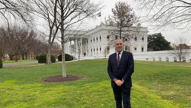 Pastor Brain Houston outside the White House. Instagram