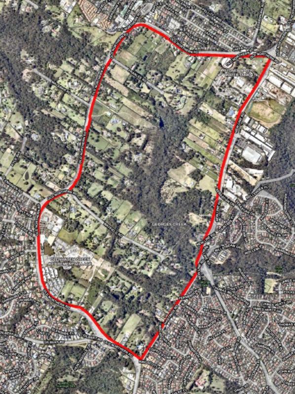 The South Dural development proposal area from above