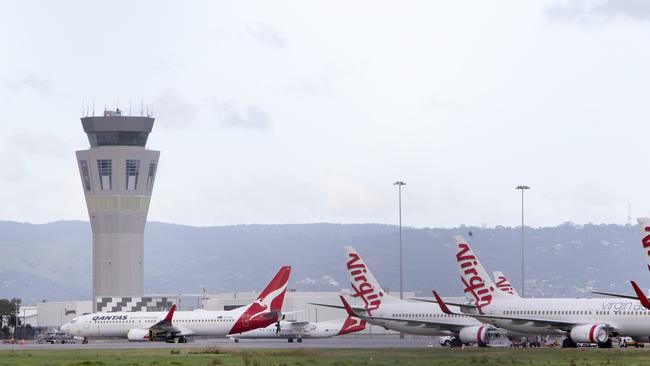 In June more than 9000 domestic flights were cancelled as a result of lockdowns and border closures, including 5000 by Qantas and Jetstar. Picture: Emma Brasier