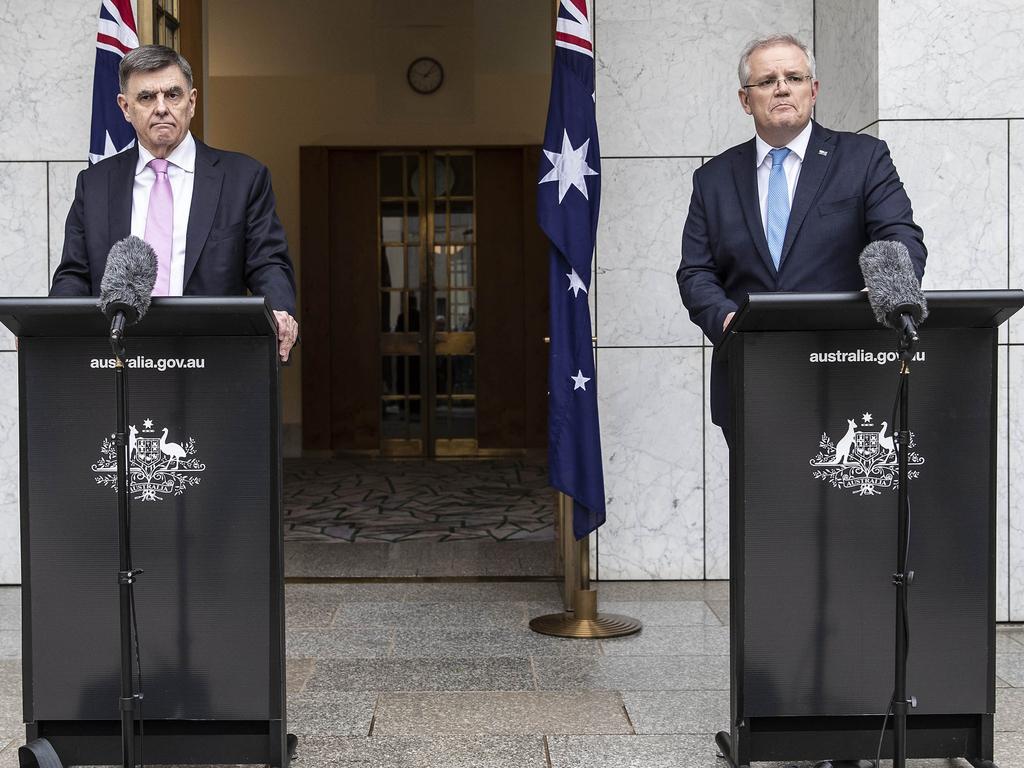 Prime Minister Scott Morrison and Secretary of the Department of Health Professor Brendan Murphy will be answering vaccine questions in a Facebook live with news.com.au. Picture Gary Ramage