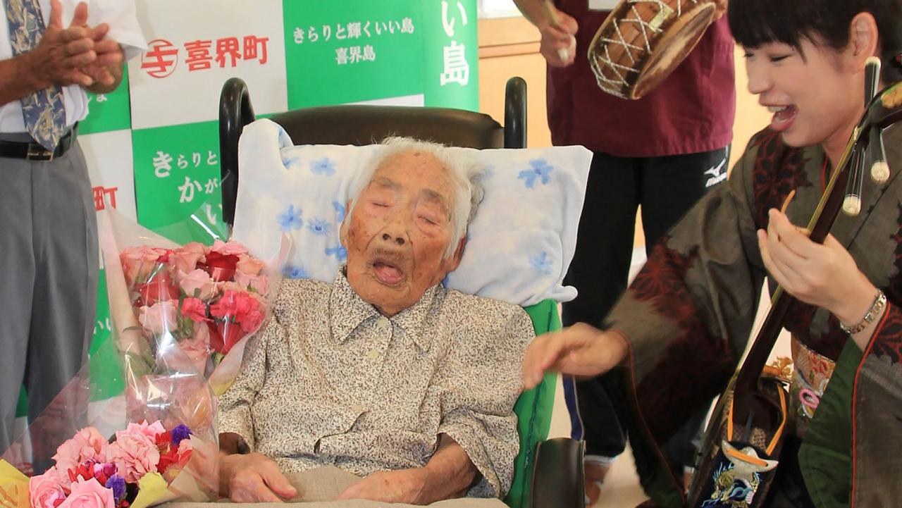 Nabi Tajima who died aged 117 and was believed to be the world’s oldest person. Picture: AFP