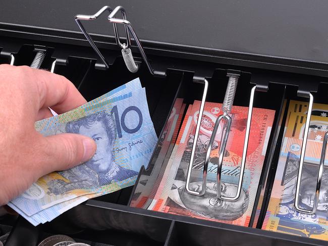 Australian money in a cash register. Picture: iStock