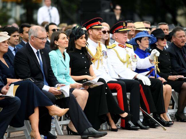 The royals were reflective at the opening of the Anzac Memorial. Picture: AAP