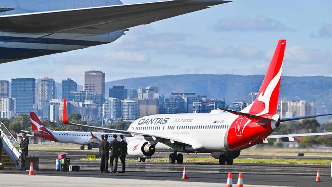 Qantas cancelled the highest number of flights across the country last month, with Adelaide travellers caught up in the turbulence. Picture: NCA NewsWire / Brenton Edwards
