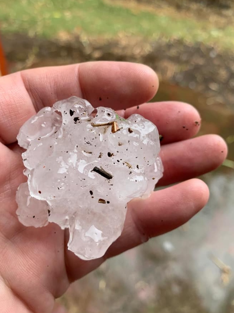 Hail at Kingsthorpe. Pic: Scotty Johnstone