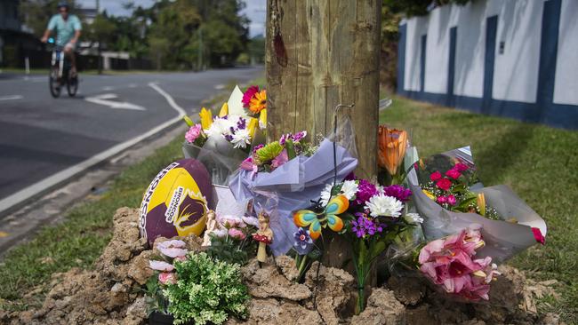 The crash site at the corner of Enmore Street and Reservoir Road where Ailsa-Rani Satini was killed. Photo: Brian Cassey