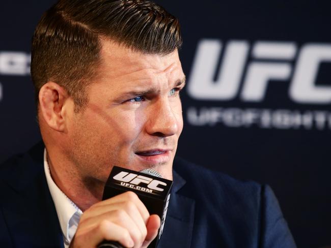 SYDNEY, AUSTRALIA - SEPTEMBER 11: Michael Bisping speaks during the UFC Fight Night: Rockhold v Bisping Press Event at Museum of Contemporary Art on September 11, 2014 in Sydney, Australia. (Photo by Matt King/Getty Images)