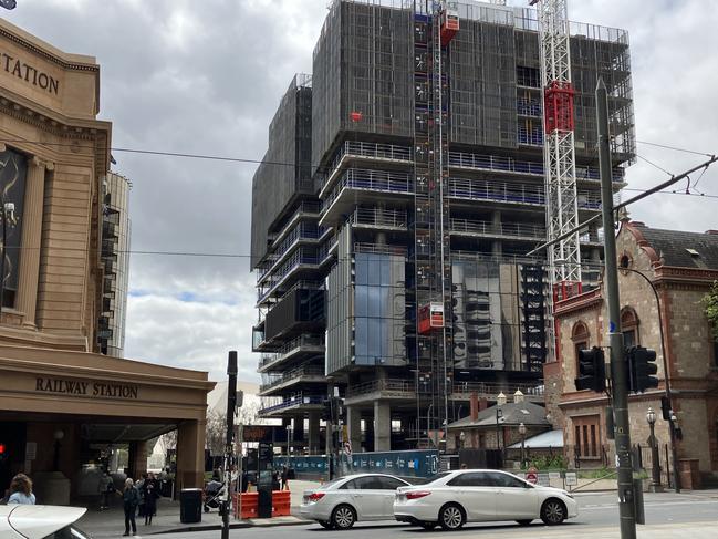 Walker Corporation Festival Tower, between the Adelaide Railway Station and, Parliament of South Australia, on Festival Plaza, Adelaide.