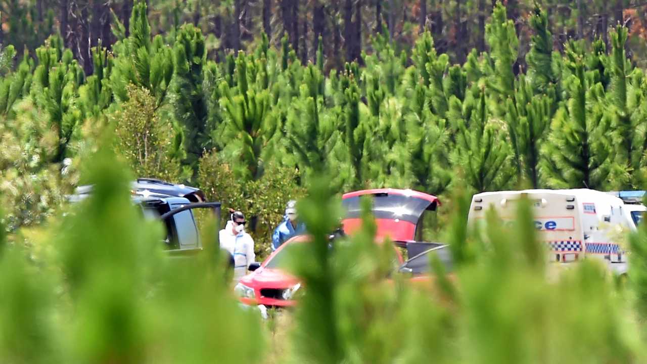 Two bodies were found in a red car at Roys Road, Coochin. Picture: Patrick Woods