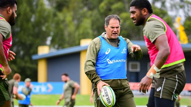 Dave Rennie directs Wallabies training in the Hunter Valley this week Picture: Stuart Walmsley/Rugby Australia