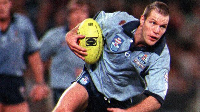 Tim Brasher in action for NSW in the 1995 State of Origin series.