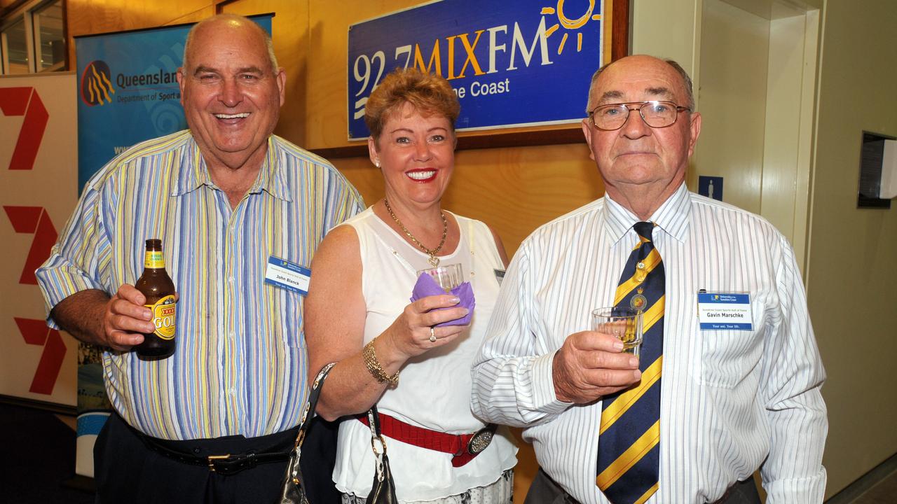 Sunshine Coast Sports Hall of Fame Induction in 2008, John Blanck, Edith Blanck and Gavin Marschke. Picture: Warren Lynam