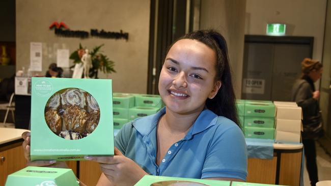 Cinnabon has a pop-up shop in Grand Central this week, with Telisha Hart operating the store.