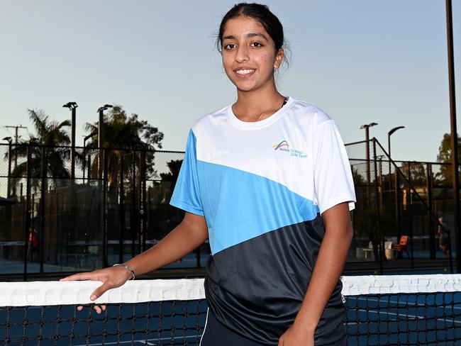 Gurmanat Sandhu is in the top 500 juniors in the world for her age group. Picture: Tennis Australia/ BRADLEY KANARIS