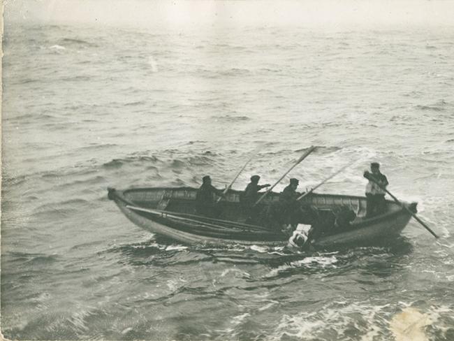 But a boat less than 20km away, the Californian, overlooked the Titanic’s distress signals, arriving the next morning, when only dead bodies remained. Picture: Nova Scotia Archives
