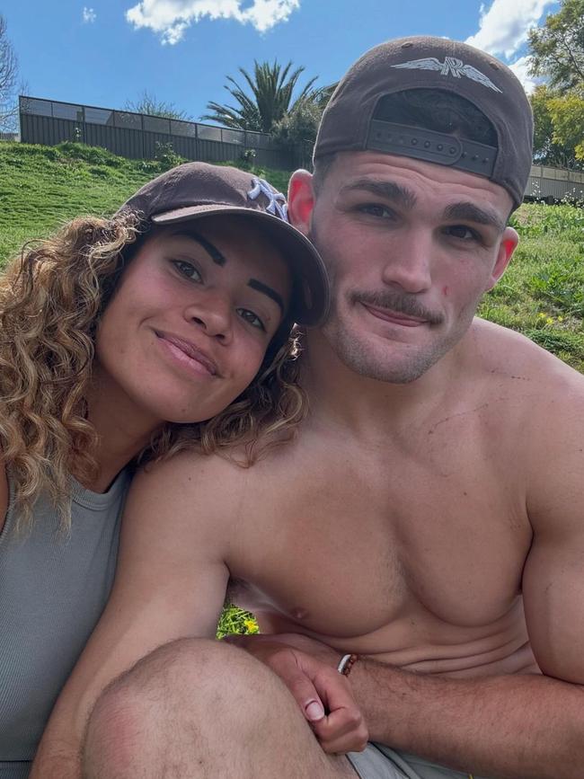 Recent Instagram images of Penrith's Nathan Cleary and Mary Fowler. Picture Instagram @_nathancleary.