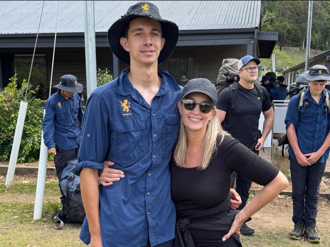 Luca Bennett who lost his life on the central coast after being washed off the rocks at North Avoca Beach, pictured with mum Michelle. Pic Supplied.