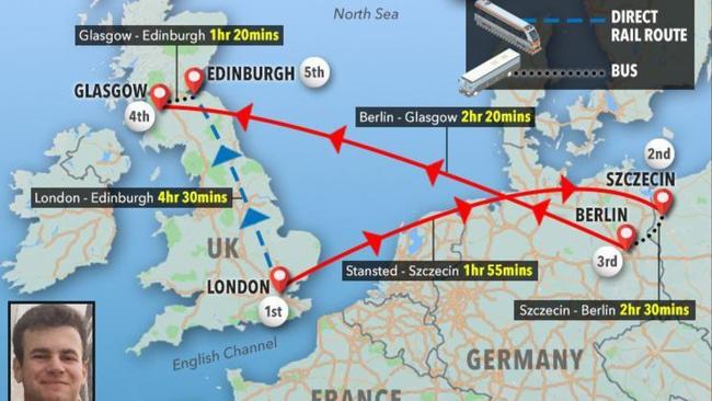 Man flies from London to Edinburgh via three other cities to avoid $140 ...